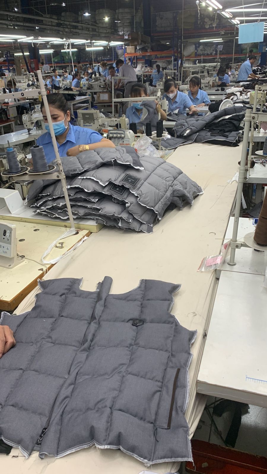 Made Tekstil jacket construction at factory