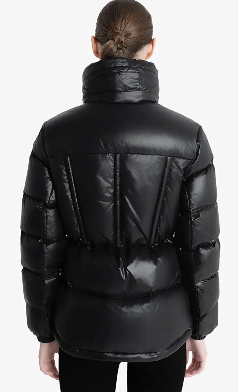 Made Tekstil black puffer jacket back view