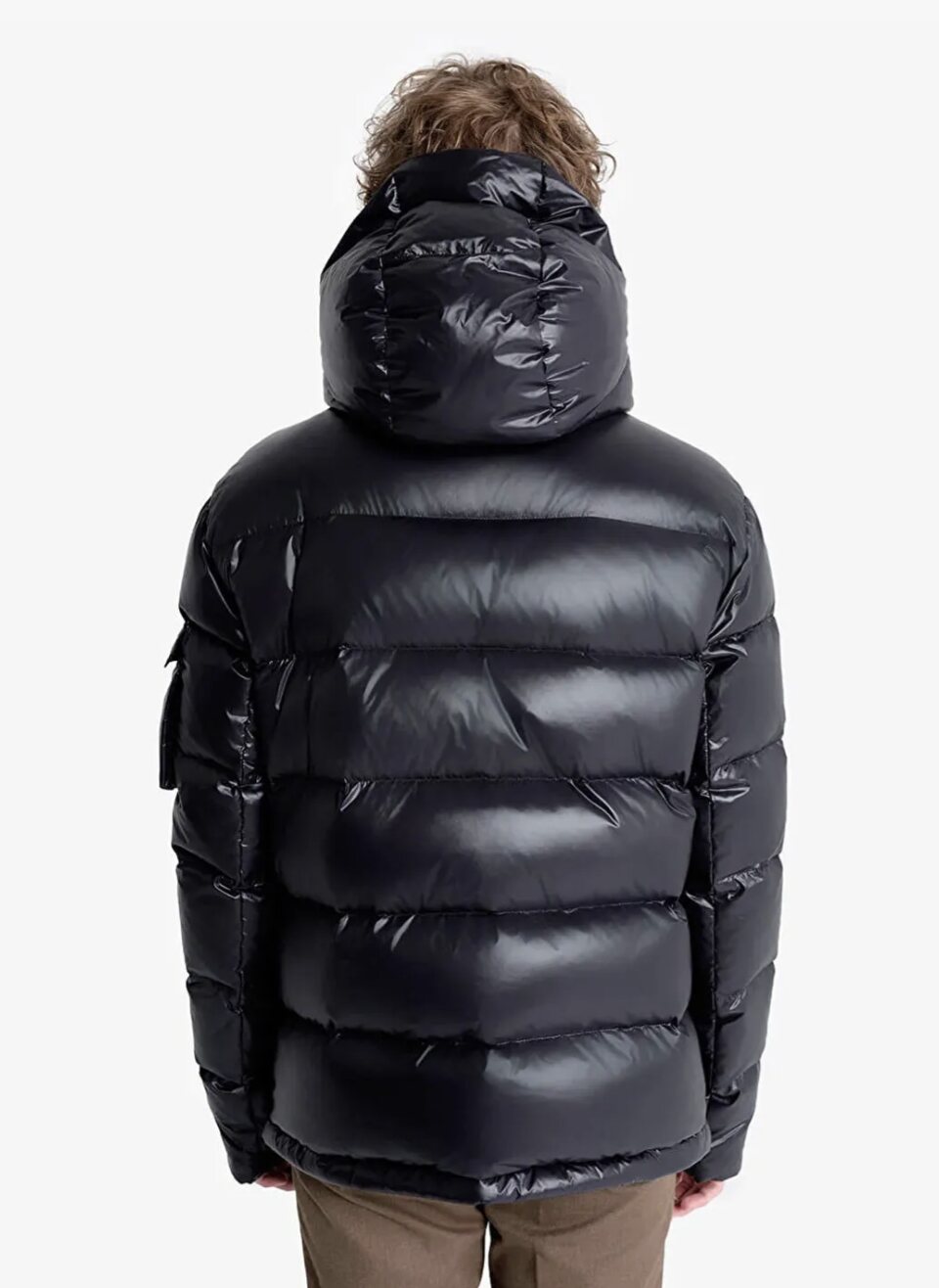 Made Tekstil hooded black puffer jacket back view