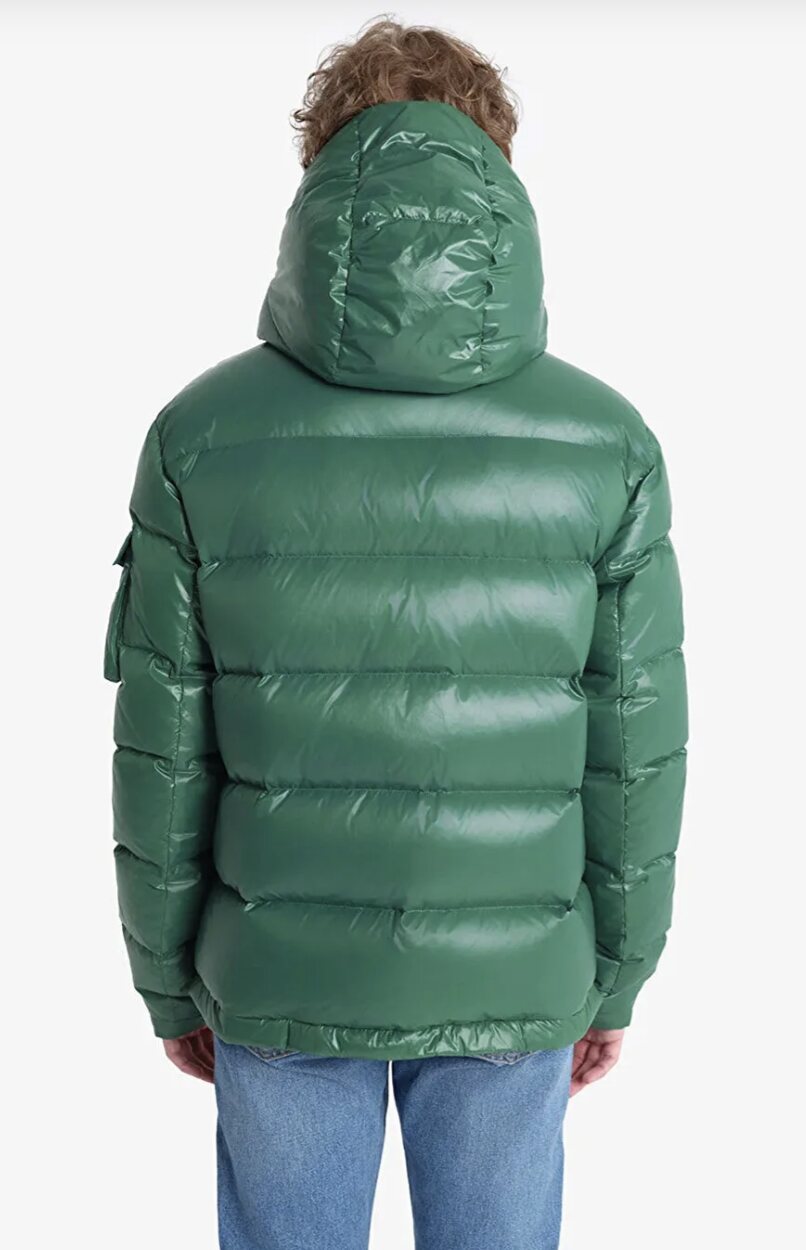 Made Tekstil green puffer jacket back view