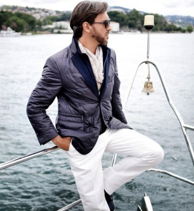 Made Tekstil navy quilted jacket