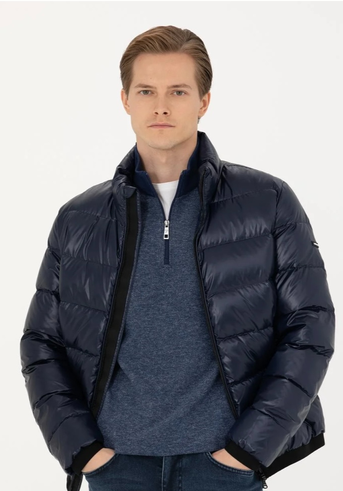 Made Tekstil navy puffer jacket