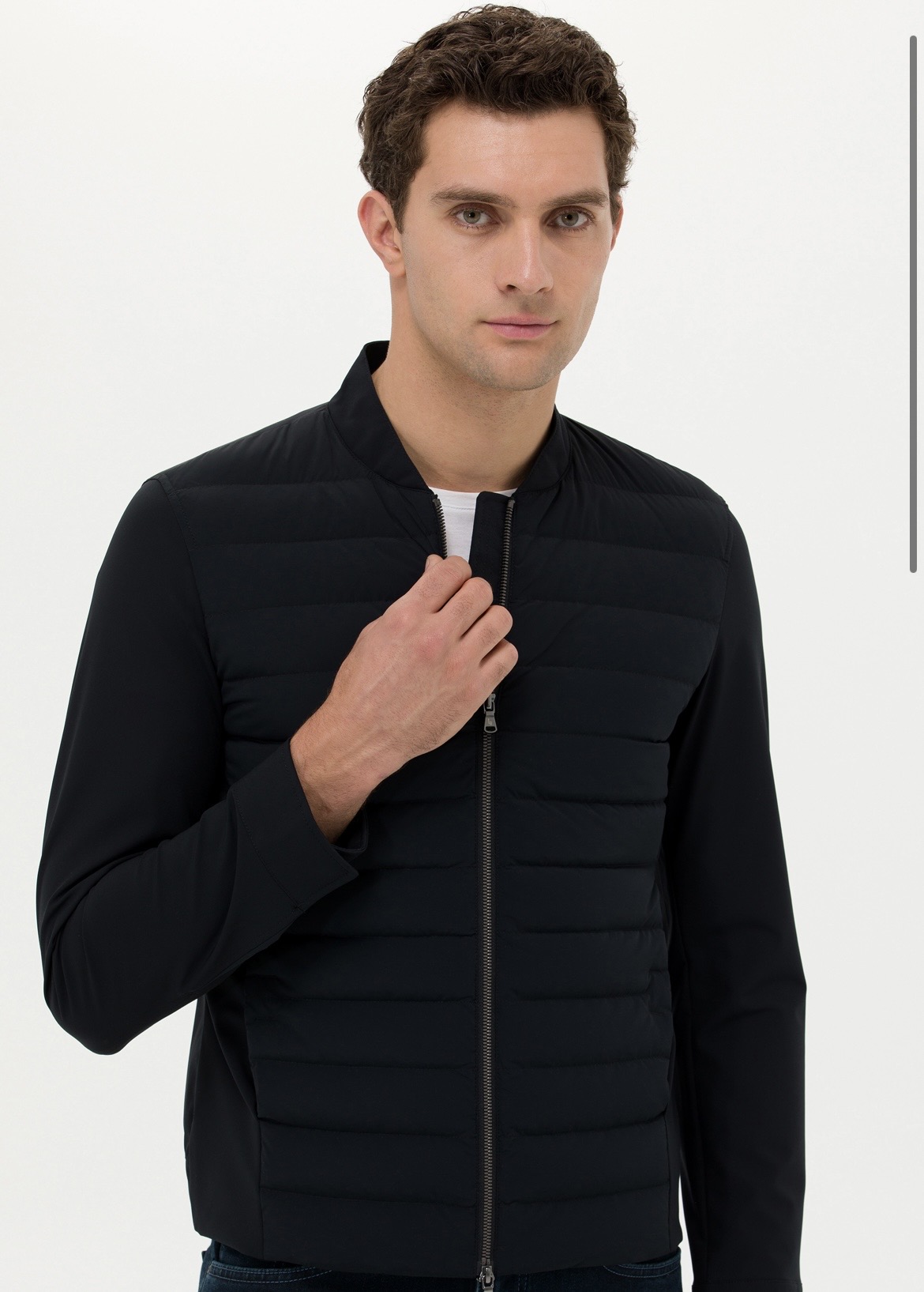 Made Tekstil black quilted bomber jacket